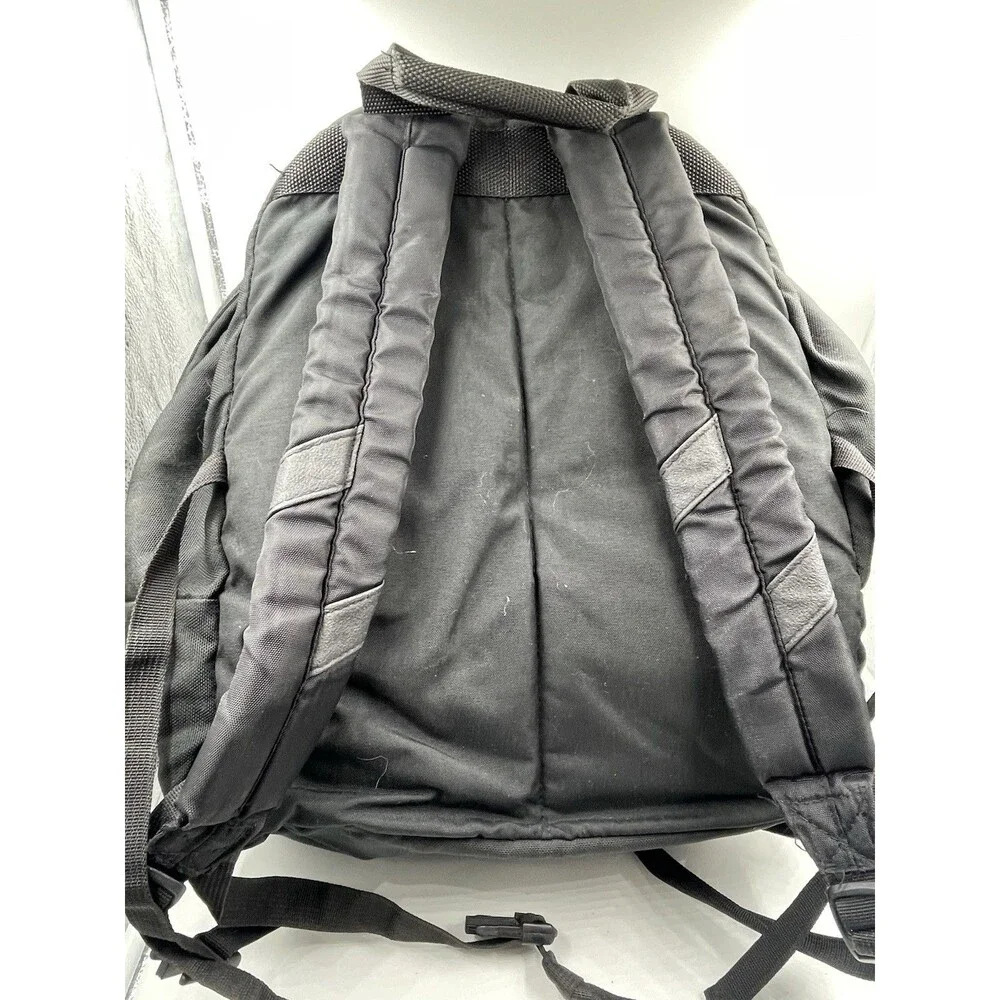 Vintage 90s LL Bean Campus Computer Backpack Black Canvas Heavy Duty School Bag